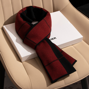 新年羊毛男士围巾秋冬季2025新款保暖中年老人爸爸生日礼物礼盒装