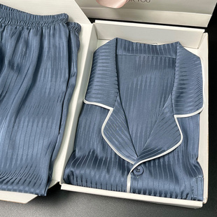 父亲节礼物送爸爸实用冰丝睡衣夏季短袖短裤老丈人生日的高级礼盒