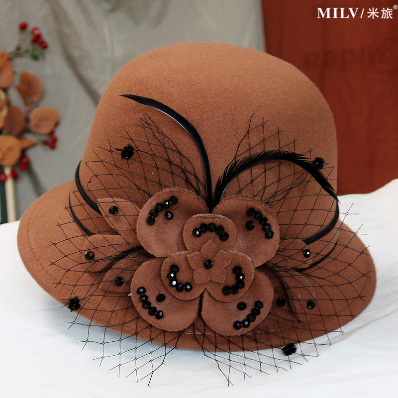 礼帽女秋冬时尚渔夫帽女