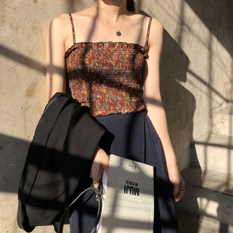 2019 new pattern Summer wear Sling vest chic Korean Edition Retro Show thin Broken flowers Internal lap Self cultivation have cash less than that is registered in the accounts jacketin the Family/Personal Cleaning Tools , Personal care cleaning appliances , Dry hair hat  category - from Buy2taobao.com to provide professional Taobao agent buy service