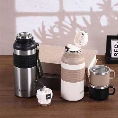 康林保温杯便携大容量316不锈钢学生户外运动吸管水杯子1000毫升