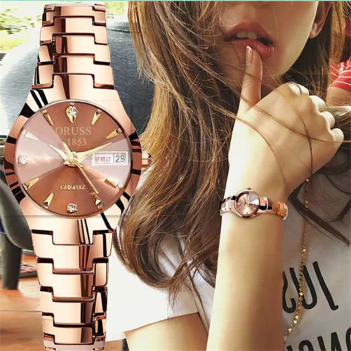 奥瑞时复刻简约情侣夜光手表