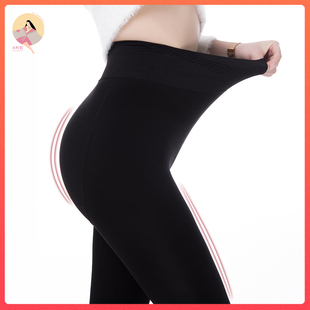 小町娘黑色微压打底裤袜女春秋冬款加厚加绒连裤袜厚薄款女一体裤