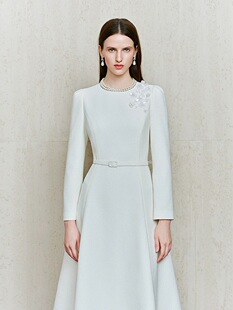 莫佐 高贵简约收腰连衣裙职场晚宴礼服A摆长裙 MOJO莫佐2026春新品