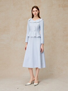 莫佐 富家千金假两件连衣裙A字中长裙通勤约会 MOJO莫佐2026夏新品