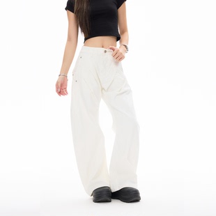 COLDSTONE 美式小众褶皱弯刀休闲裤高级感宽松垂感纯色男女