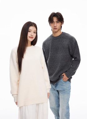 COLDSTONE 美式羊毛衫宽松慵懒风毛衣冬季灰色短款针织衫上衣情侣