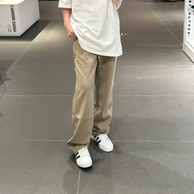 COLDSTONE 侧标多色华夫格直筒宽松休闲裤长裤百搭日常潮流男女