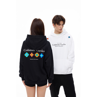 【付辛博同款】COLDSTONE四时花境花瓣标语印花连帽卫衣帽衫秋冬