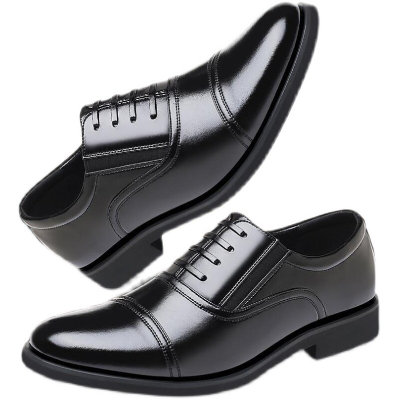 NEW LEATHER SHOES MENS SHOES FASHION VERSATILE SHOES NEW BUSINESS DRESS SHOES STUDENT WORK DRESS LEATHER SHOES TIDE