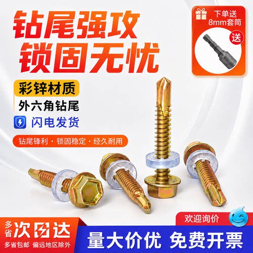 彩钢瓦燕尾螺丝钉自攻自钻螺丝