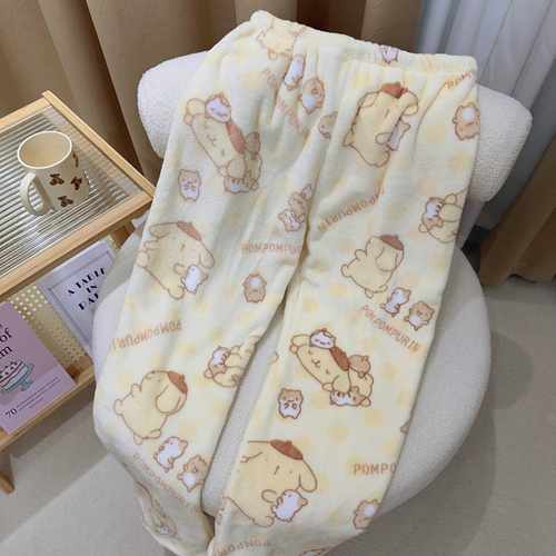 长裤法兰绒家居裤加厚保暖睡裤女