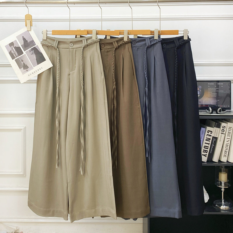 百搭高腰显瘦系带阔腿裤女通勤简约风垂感西装裤长裤2026春夏新款,女装/女士精品,休闲裤,淘宝优惠券,粉丝福利购,淘宝优惠卷