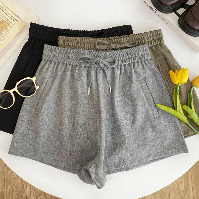 韩版时尚百搭松紧腰抽绳运动宽松百搭休闲裤阔腿短裤女2026春夏,女装/女士精品,休闲裤,淘宝优惠券,粉丝福利购,淘宝优惠卷