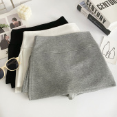 裙短裙女 百搭侧开叉高腰显瘦半身裙防走光假两件裤 夏季 设计感时尚