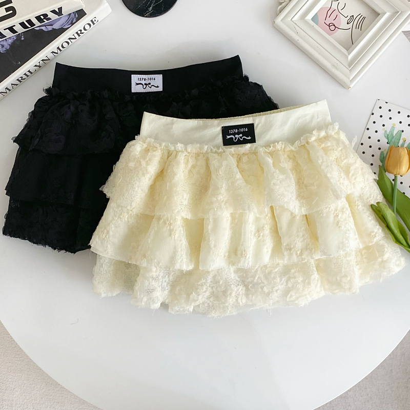 短裙蛋糕裙甜美A字蕾丝半身裙