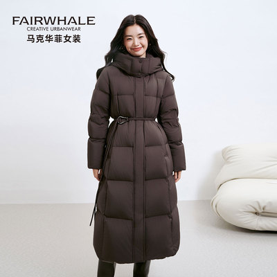 马克华菲冬季羽绒服女冬过膝长款
