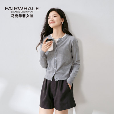马克华菲针织开衫外套女显瘦上衣