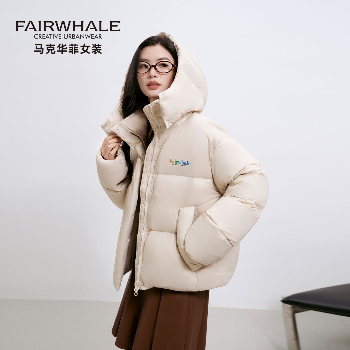 短款羽绒服女连帽加厚时尚面包服