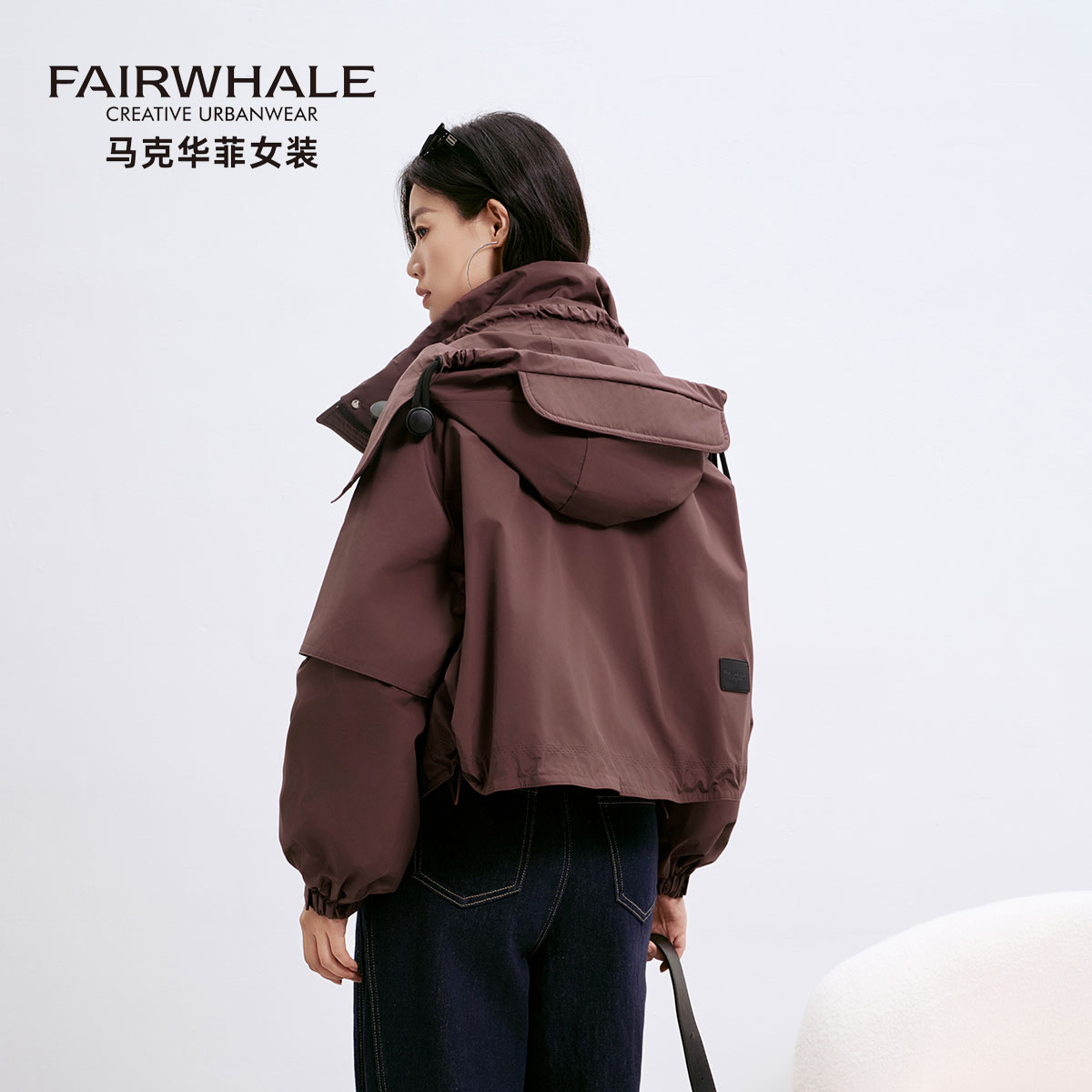 马克华菲工装派克羽绒服女短款