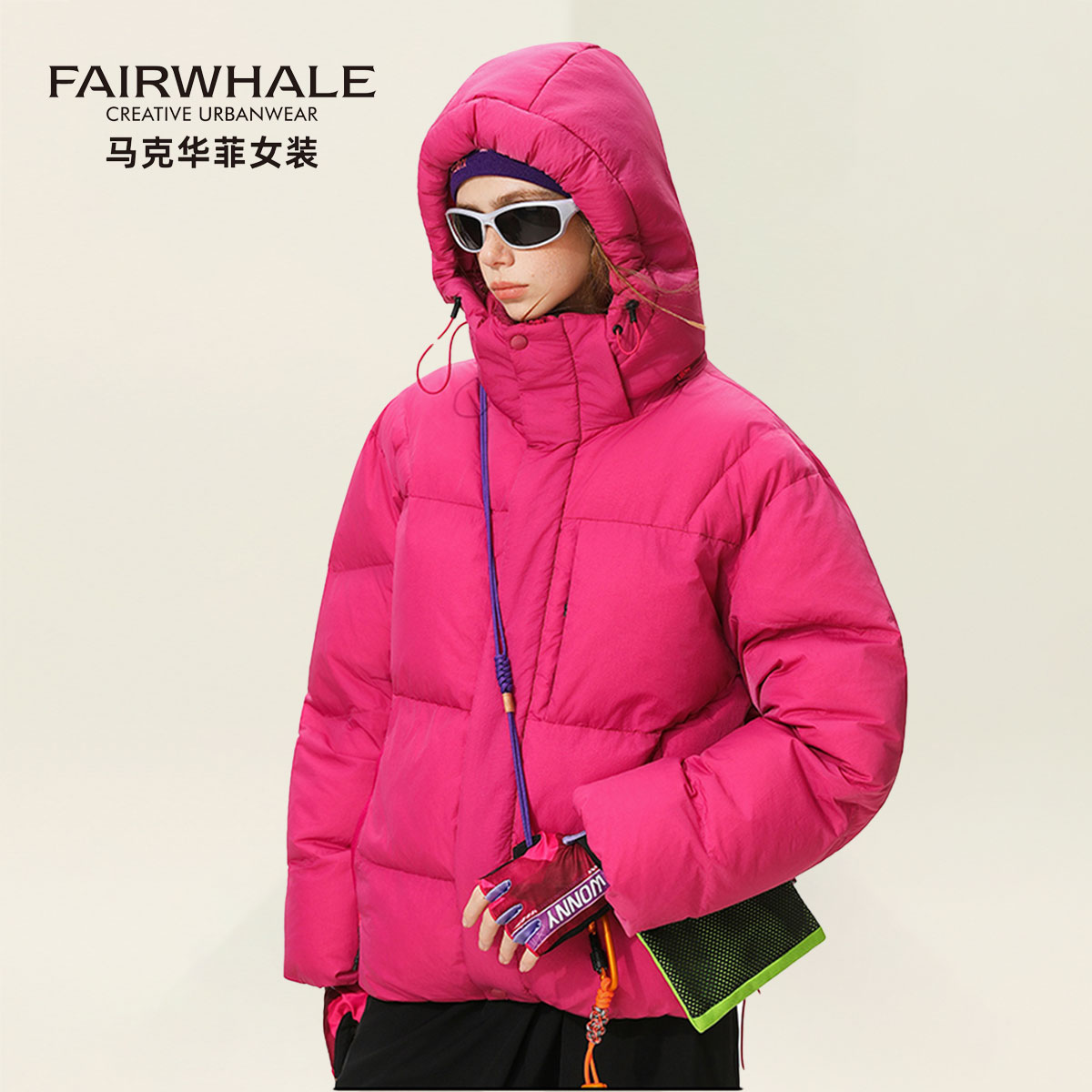 马克华菲面包服女冬棉服保暖棉衣