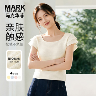 马克华菲女装低圆领针织衫女款层次感气质宽松休闲上衣Y63115B583