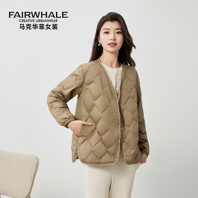 马克华菲简约百搭轻薄羽绒服
