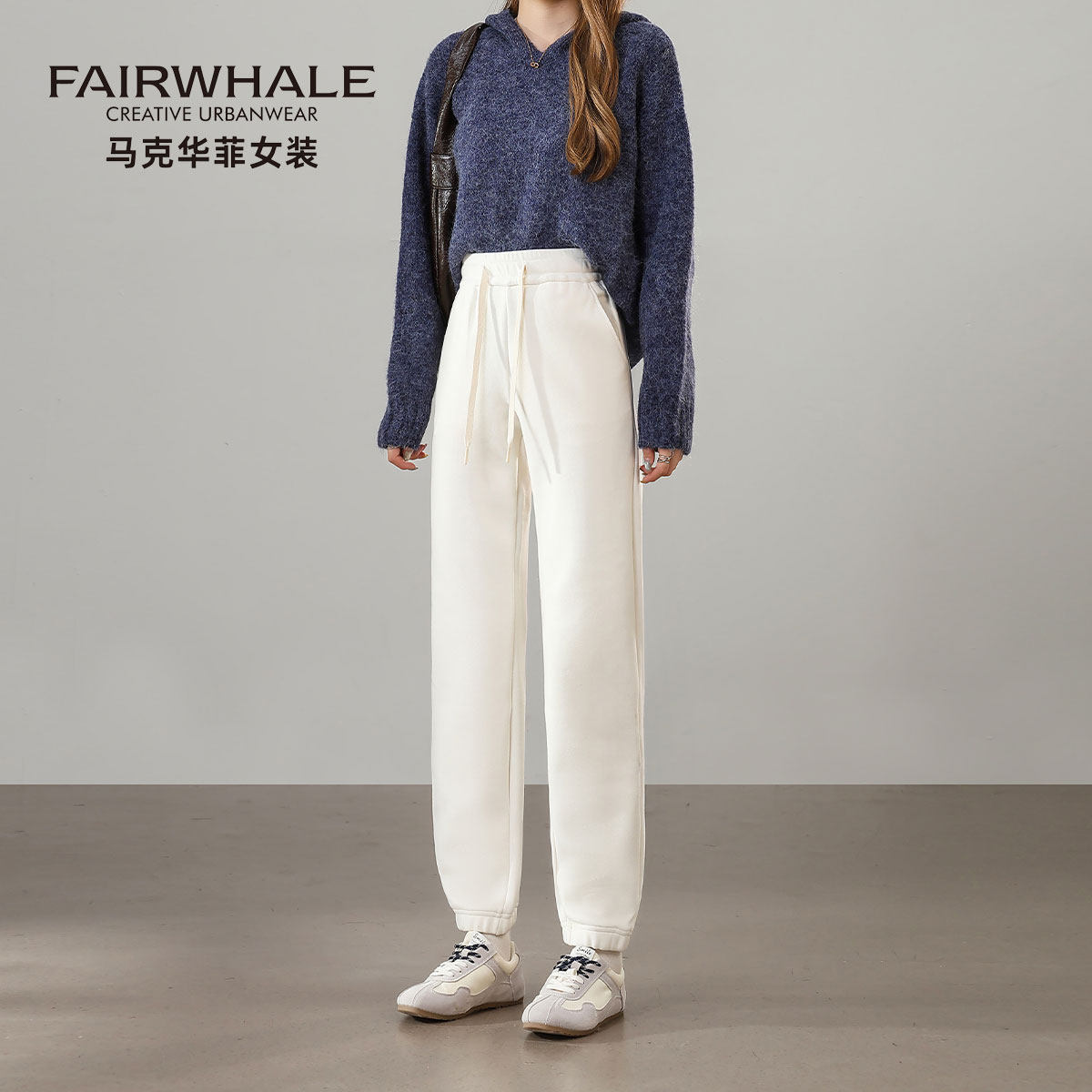 马克华菲高腰直筒束脚裤女2025新款小个子显瘦百搭运动休闲卫裤子,女装/女士精品,卫裤,淘宝优惠券,粉丝福利购,淘宝优惠卷