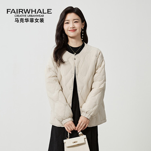 马克华菲圆领轻薄羽绒服内胆女2025冬季 内穿外搭轻暖外套百搭 新款