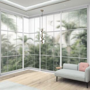 3D立体窗外玻璃假窗户植物墙纸风景画落地延伸空间虚化背景布壁纸