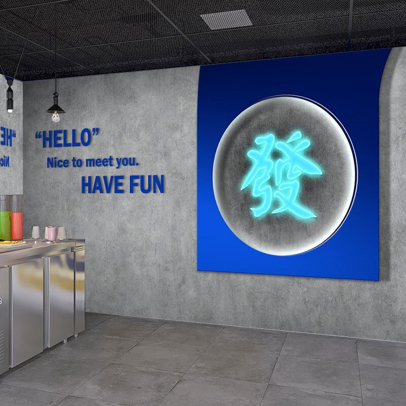 工业风棋牌室墙纸网红打卡奶茶店背景墙装饰水泥灰壁画麻将馆壁纸