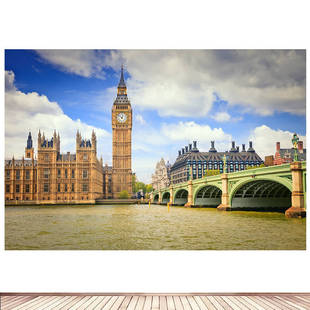 英国伦敦城市建筑风景画海报制作客厅卧室房间寝室贴画墙画01