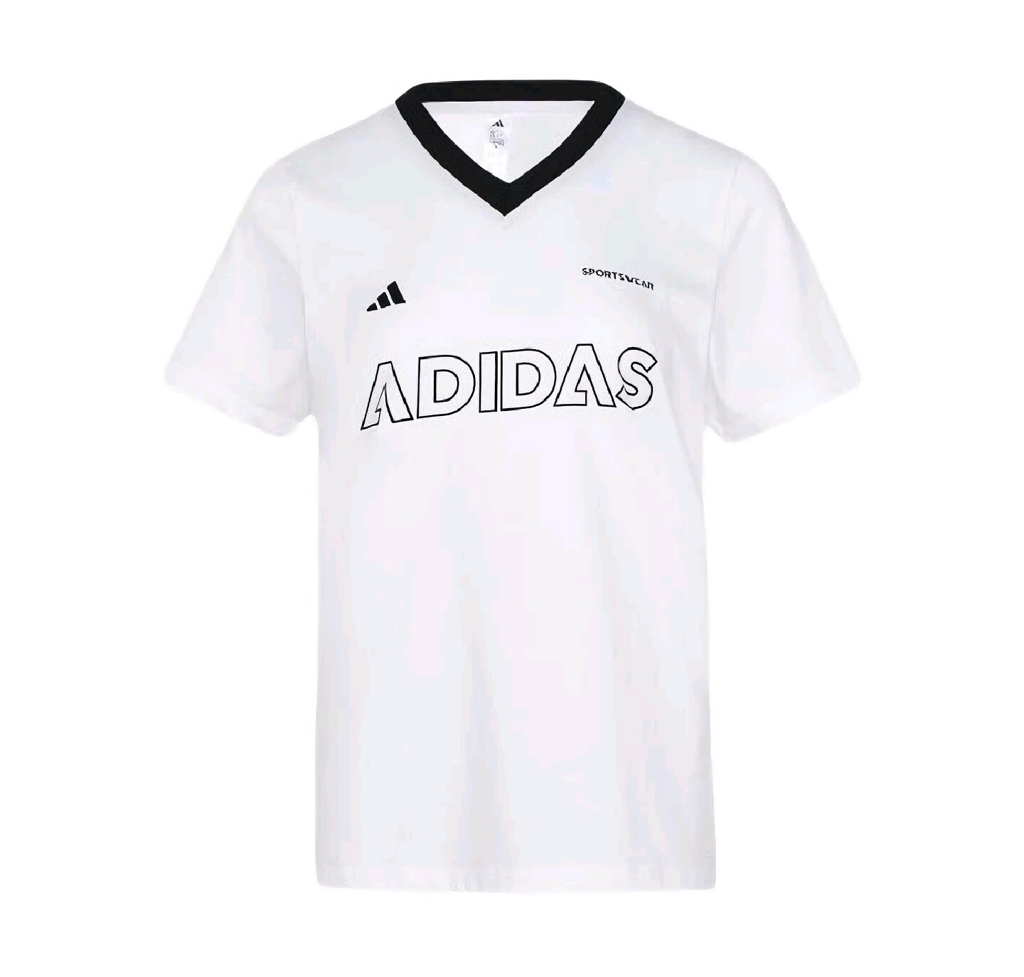休闲时尚舒适V领短袖T恤女装夏季adidas阿迪达斯轻运动