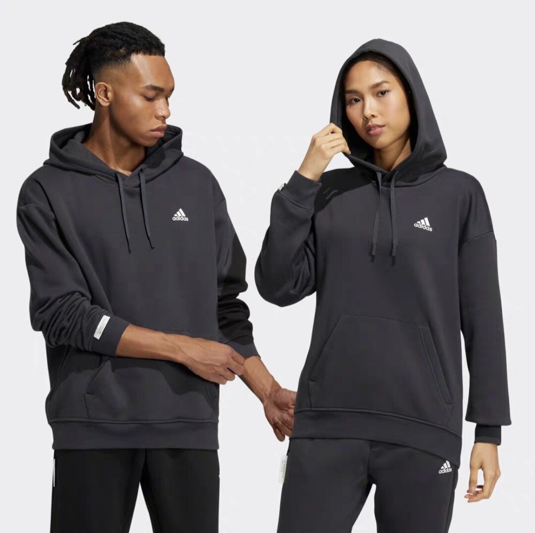 adidas阿迪达斯官方轻运动男女情侣款加绒加厚连帽套头长袖卫衣