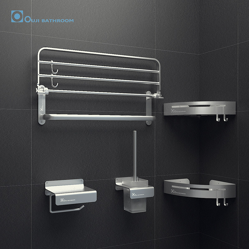 欧吉毛巾架免打孔太空铝卫生间浴室置物架浴巾架卫浴五金挂件套装|msdalam kategori keluarga memasang ibu, kelengkapan peribadi, bilik mandi perkakasan/loket, rak tuala/rak tuala - dari Buy2taobao.com untuk memberikan perkhidmatan ejen Taobao profesional membeli