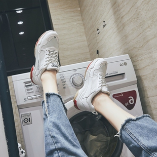 ins超火的鞋子女运动鞋春季韩版ulzzang原宿老爹鞋厚底白色跑步鞋