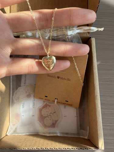 BM三排字母爱心项链女新款金色爱心吊坠精致锁骨链国内代购正品