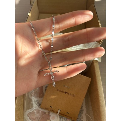 bm项链女款满钻十字架吊坠不掉色长链国内代购正品brandymelville