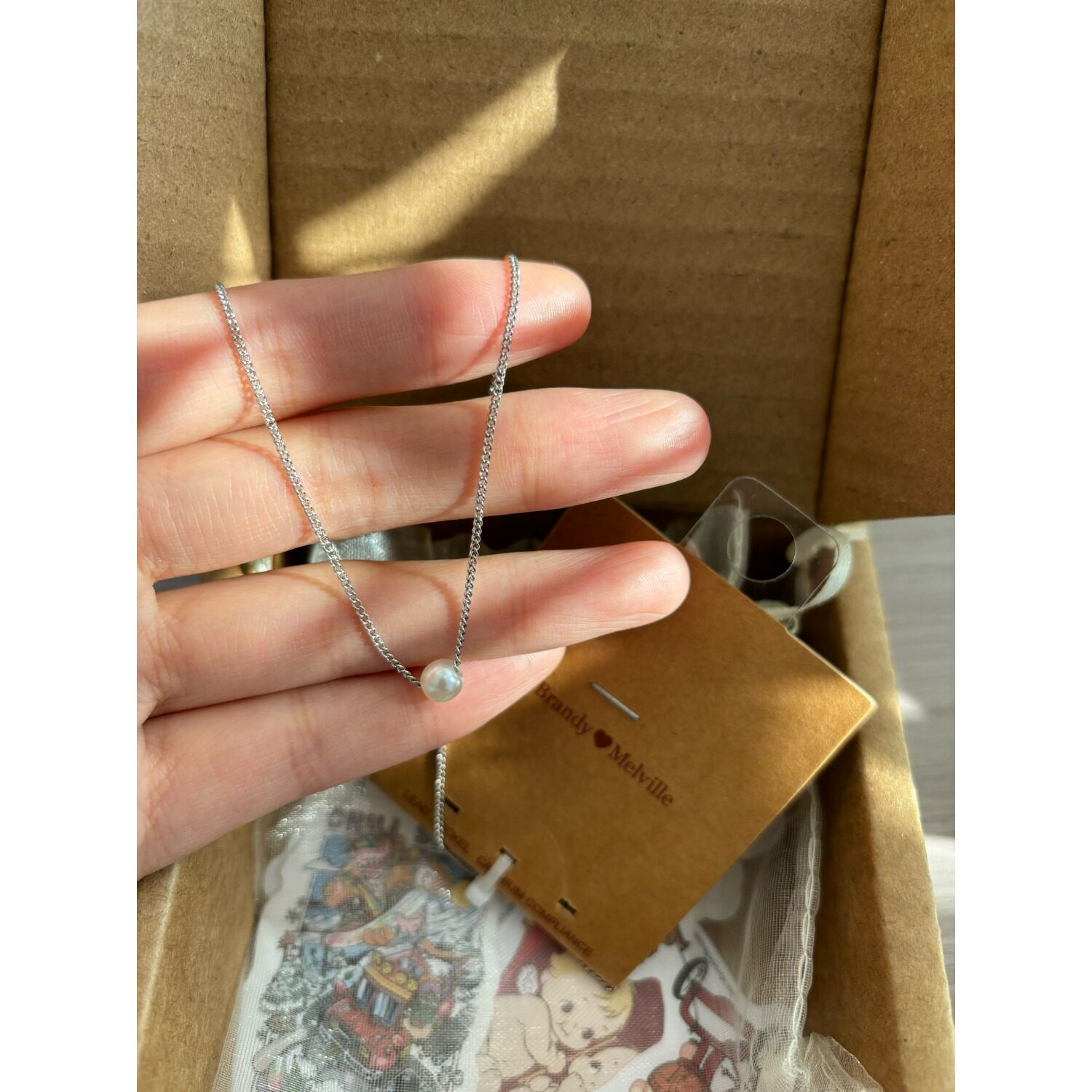 bm项链女款单个珍珠吊坠锁骨链靠谱国内代购正品 brandymelville