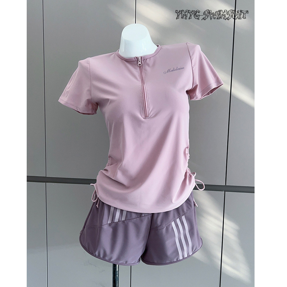 游泳衣女分体保守遮肉显瘦三件套高级感温泉学生游泳馆初学者专用