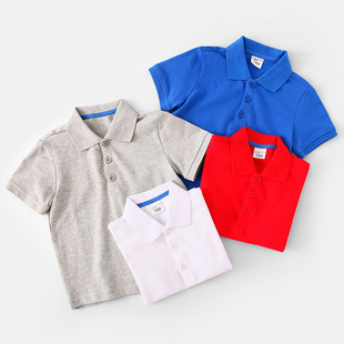 1男童2女童3夏4宝宝5儿童6短袖T恤7岁8纯棉9白绿蓝红色校服POLO衫