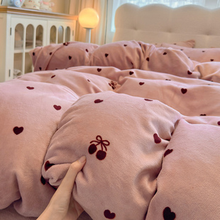 2025新款秋冬牛奶绒被套单件双面加绒加厚珊瑚绒保暖被罩150×200