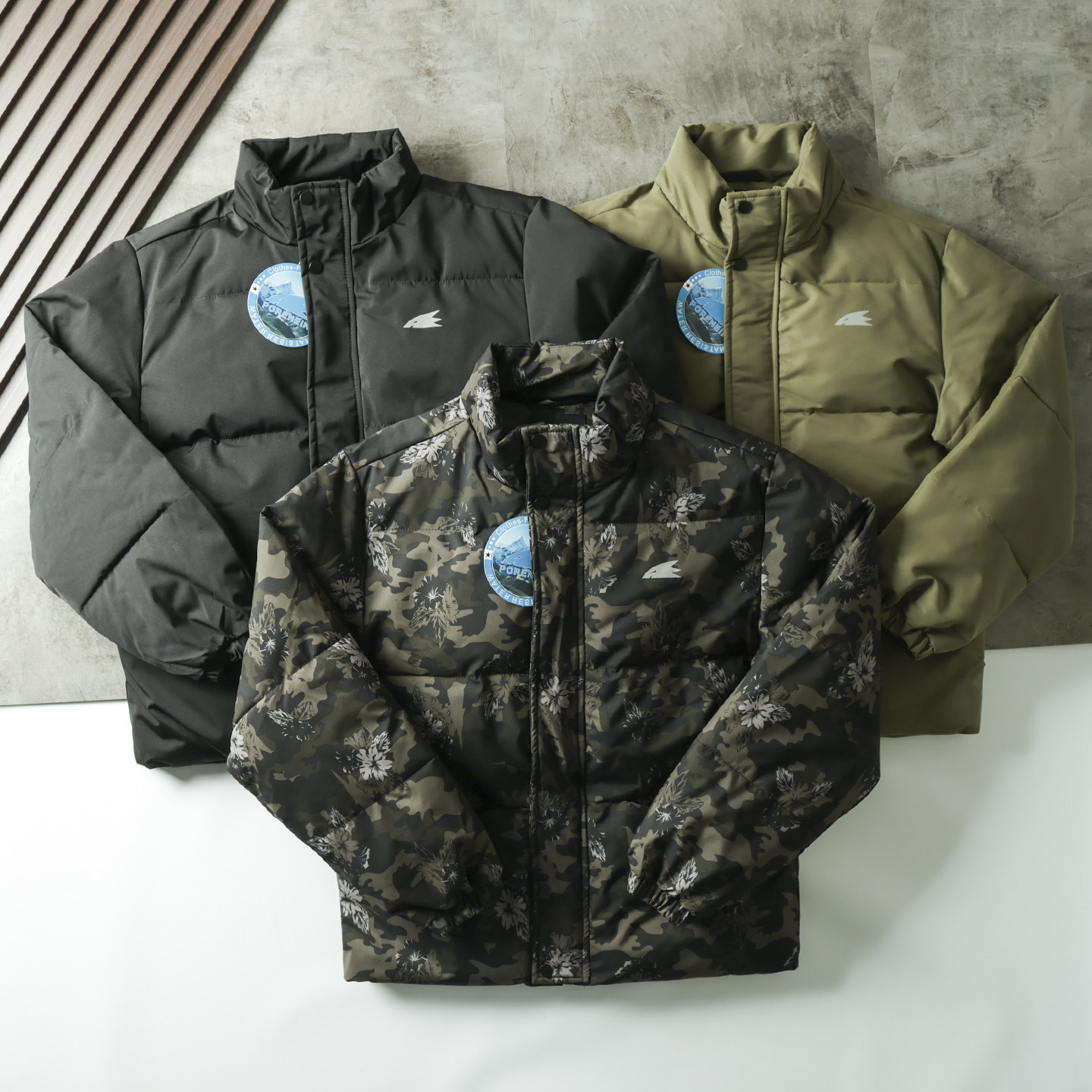 老美运动系列  ！冬季男休闲宽松百搭迷彩面包服保暖立领棉衣外套