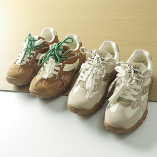 百搭软底休闲鞋 自留推荐 时尚 女真皮双系带德训鞋 潮 2025春季