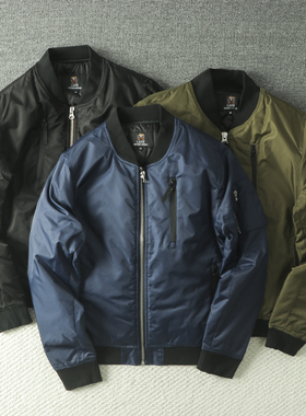 ODM公司单  高阶光泽感 ！秋冬男休闲棒球领夹棉飞行夹克棉衣外套