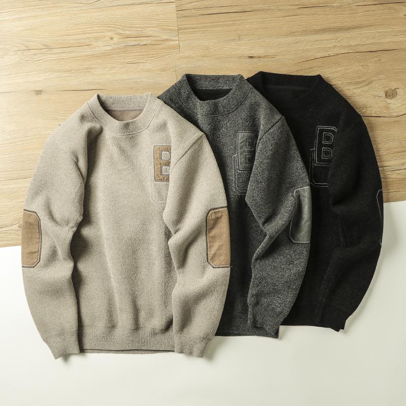 套头雪尼尔面料时尚套头针织毛衣