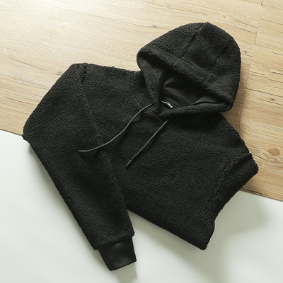 仿羊羔绒时尚休闲连帽套头卫衣