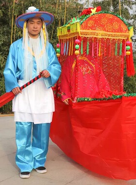 秧歌旱船跑驴彩船采莲花船花轿推车灯扭秧歌节日表演喜庆社火道具