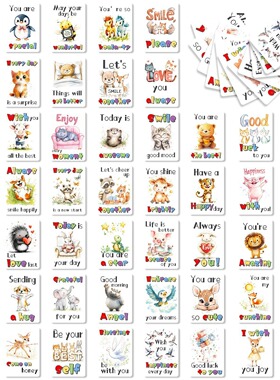 出口50张卡通正能量英文贴搞笑可爱漫画激励贴画自我成长鼓励贴纸