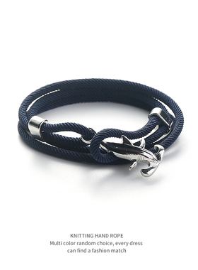 大头鲨手链男手工编织手绳海洋生物日韩活扣可调节手环百搭情侣款